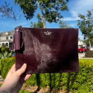 Kate Spade Envelope Bag with faux fur detail and tassel zip